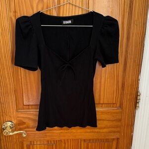 Reformation Black Puff Sleeve Top size small